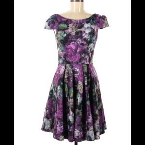 Betsey Johnson purple floral party dress
